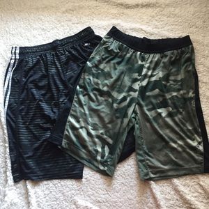 Adidas Reebok Green Pattern Athletic Shorts Bundle